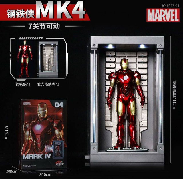 Hot Toys Marvel Jubiläums-Serie Iron Man Sammelfigur, Mk1-Mk7, mit Standfuß - Bild 1