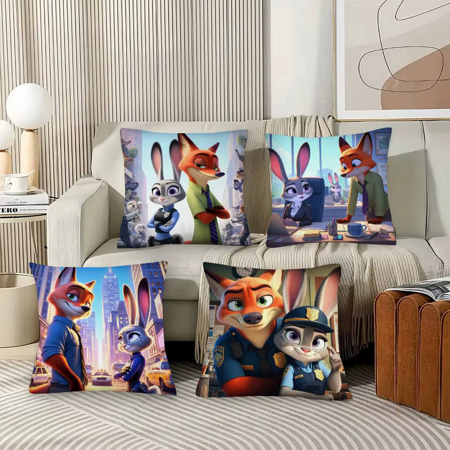 Bilibili Zootopia 2 Kissenbezug quadratisch, Mehrfarbig, B/B/B: 40 x 40 x 40 cm - Bild 2