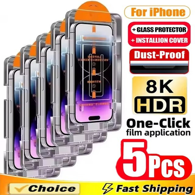 TAOYUNXI Displayschutz mit oleophober Beschichtung für iPhone 11 bis iPhone 18 Pro Max, transparent - Bild 1