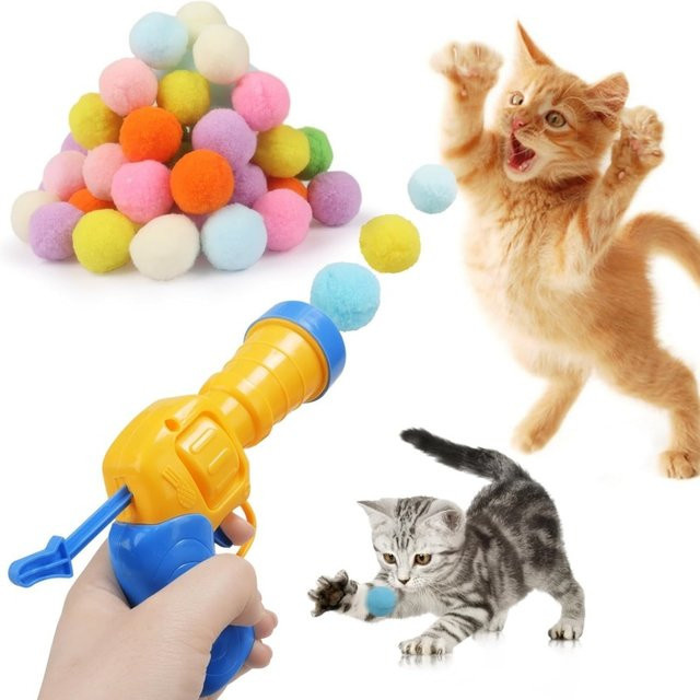 Booteely Katze Plüsch Spielzeug, Pistole Plüsch Launcher, 1-teiliges Set - Bild 1