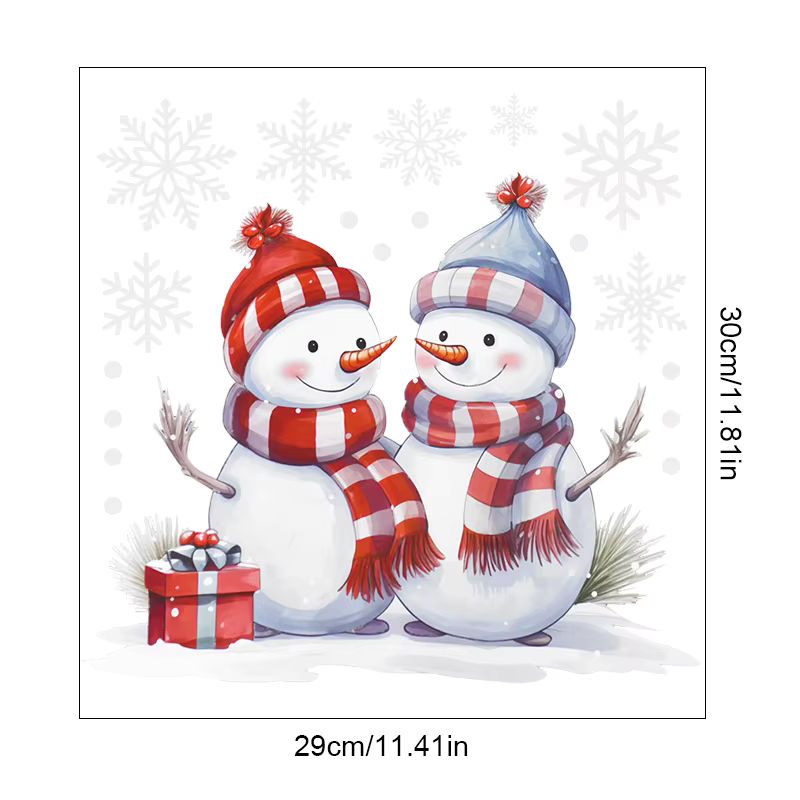 ZQNYCY Weihnachts-Fensteraufkleber mit Cartoon-Schneemann und Schneeflocken für Fenster und Glas zur Weihnachts- und Neujahrsdekoration - Bild 4