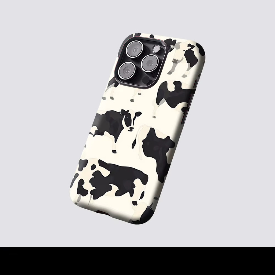 Potdemiel Kuhfell-Handyhülle für iPhone 17 16 15 14 13 Pro Max Plus mit Magnetfunktion, Mehrfarbig - Bild 2