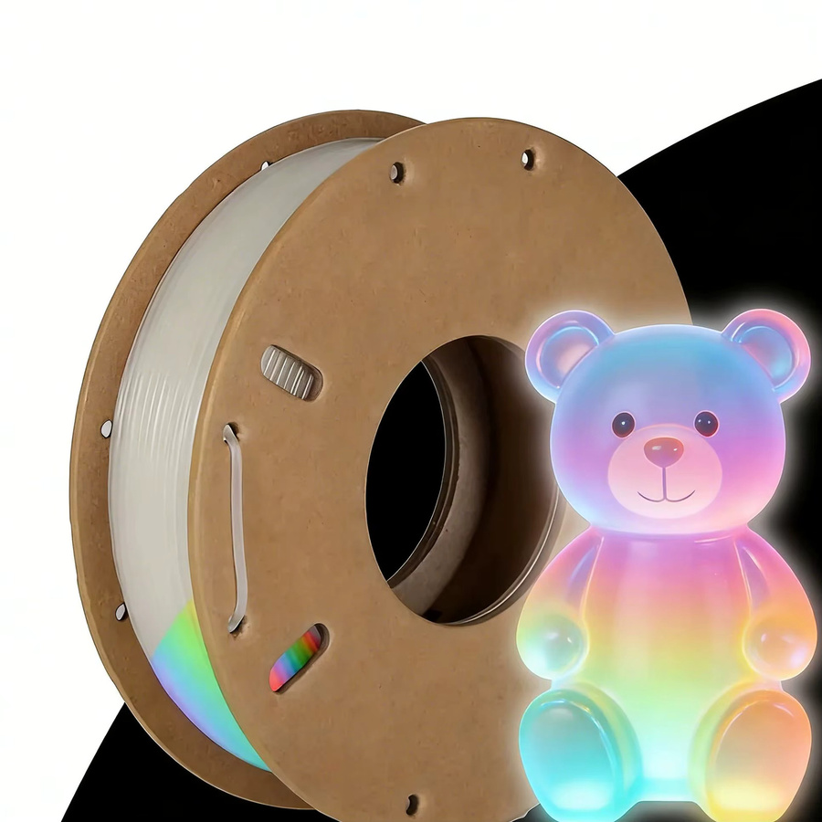 Filajoy3D PLA Glow Filament Weiß zu Regenbogen 1,75mm 250g mit schrittweisem Farbwechsel - Bild 4