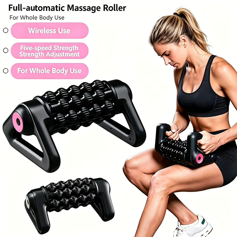 vilnason Elektrischer Massageroller, Kabellos, Pink, Black - Bild 2