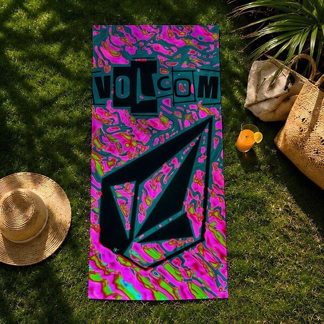 Volcom Strandtuch aus Mikrofaser, schnelltrocknendes und saugfähiges Badetuch in Multicolour, Breite: 75 cm, Länge: 150 cm - Bild 1