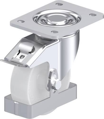 Blickle Stahlblech-Lenkrolle LH-PO 125G-3-FI-FS in Silber, Rad-Durchmesser: 125 mm, Tragfähigkeit: 300 kg - Bild 1
