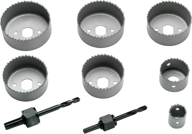 LUX-TOOLS Lochsäge-Set 9-teilig Spezial in Silber - Bild 1