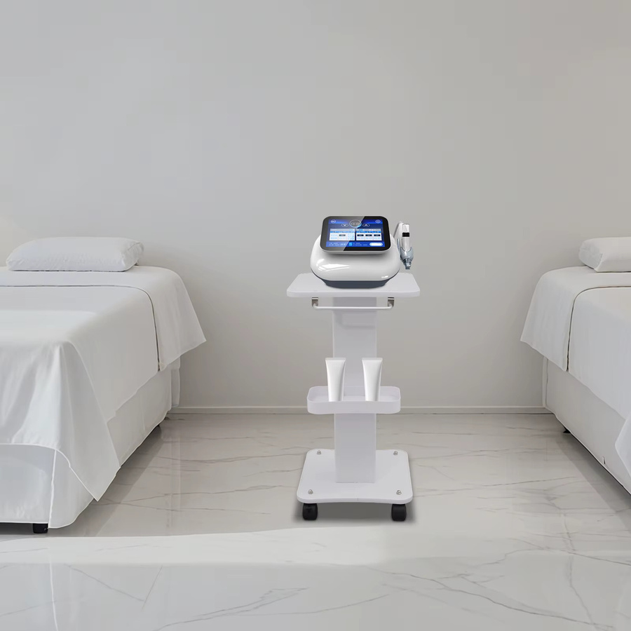 Multifunktionaler Beauty-Trolley von Bymaocar mit Ablage und Rollen, 40 kg Tragkraft, für Salon und Spa, Beige oder Weiß - Bild 1