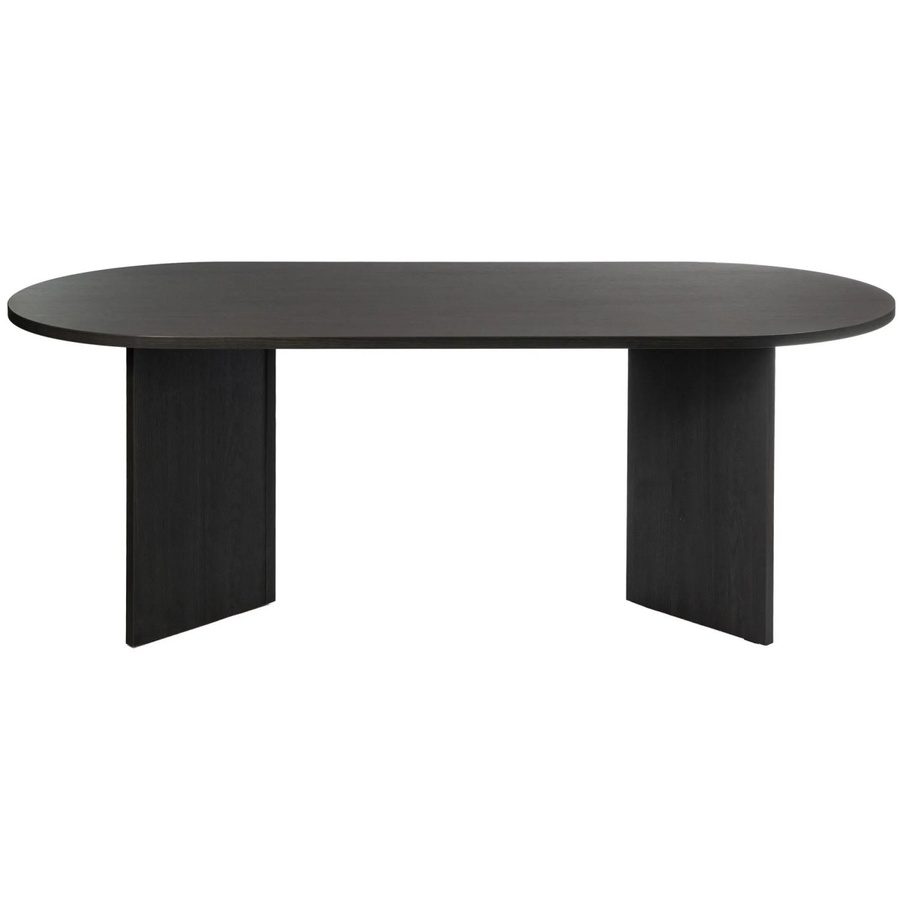 Selsey Esstisch Ovo Oval in Holzoptik Esche Portland, Farbe Schwarzgrau, Breite: 204 cm, Höhe: 75 cm, Tiefe: 90 cm - Bild 2
