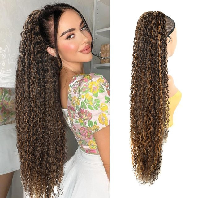 Booming Hair Clip-in Haarverlängerung Pferdeschwanz, synthetisch, lockig, 30 Zoll, Damen - Bild 1