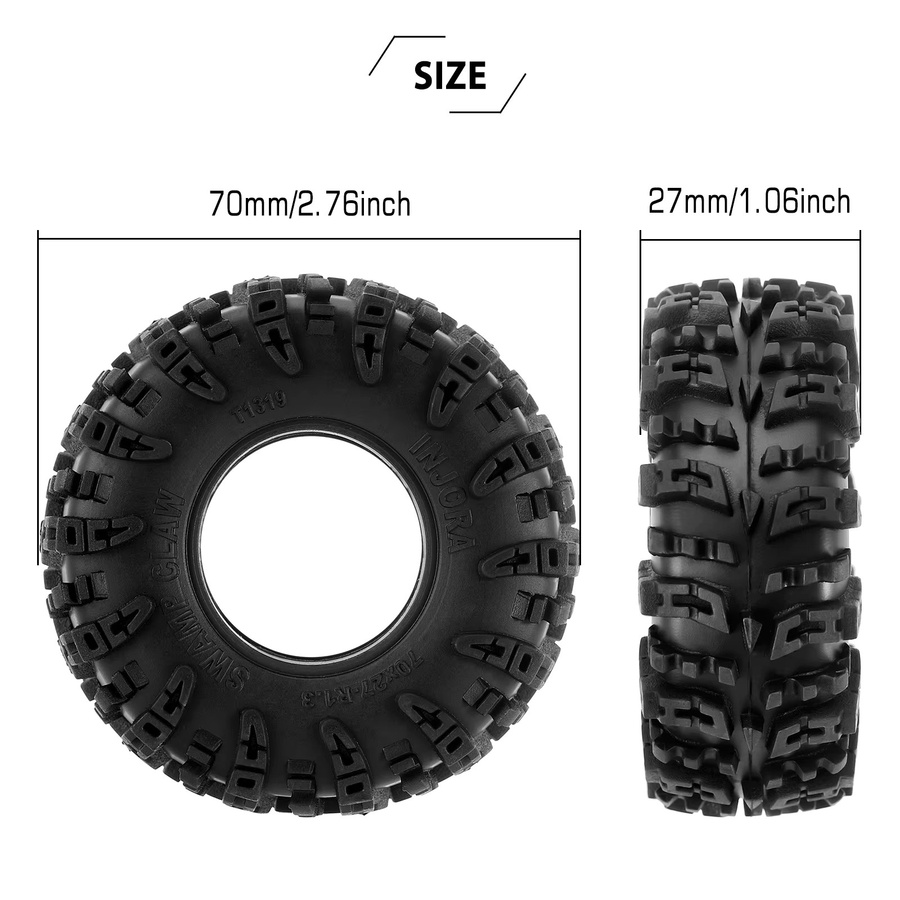 INJORA Swamp Claw S5 Mud Terrain Radreifen, 1,3" - Bild 5