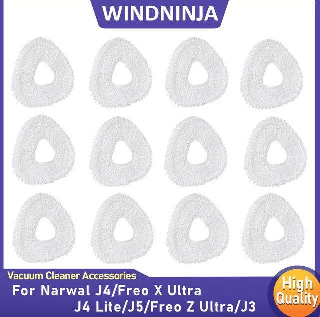 WINDNINJA Wischmopps für Saugroboter als Ersatzteile für Narwal J3, J4, Freo X Ultra, J4 Lite, J5 und Freo Z Ultra in Weiß - Bild 1