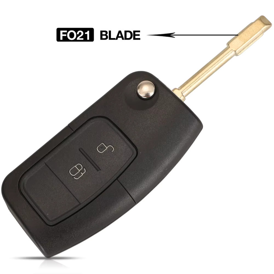 jingyuqin Klappbare Fernbedienungs-Autoschlüsselhülle für Ford Fusion Focus Fiesta MK7 Mondeo MK3 MK4 Galaxy Ranger in Schwarz - Bild 2
