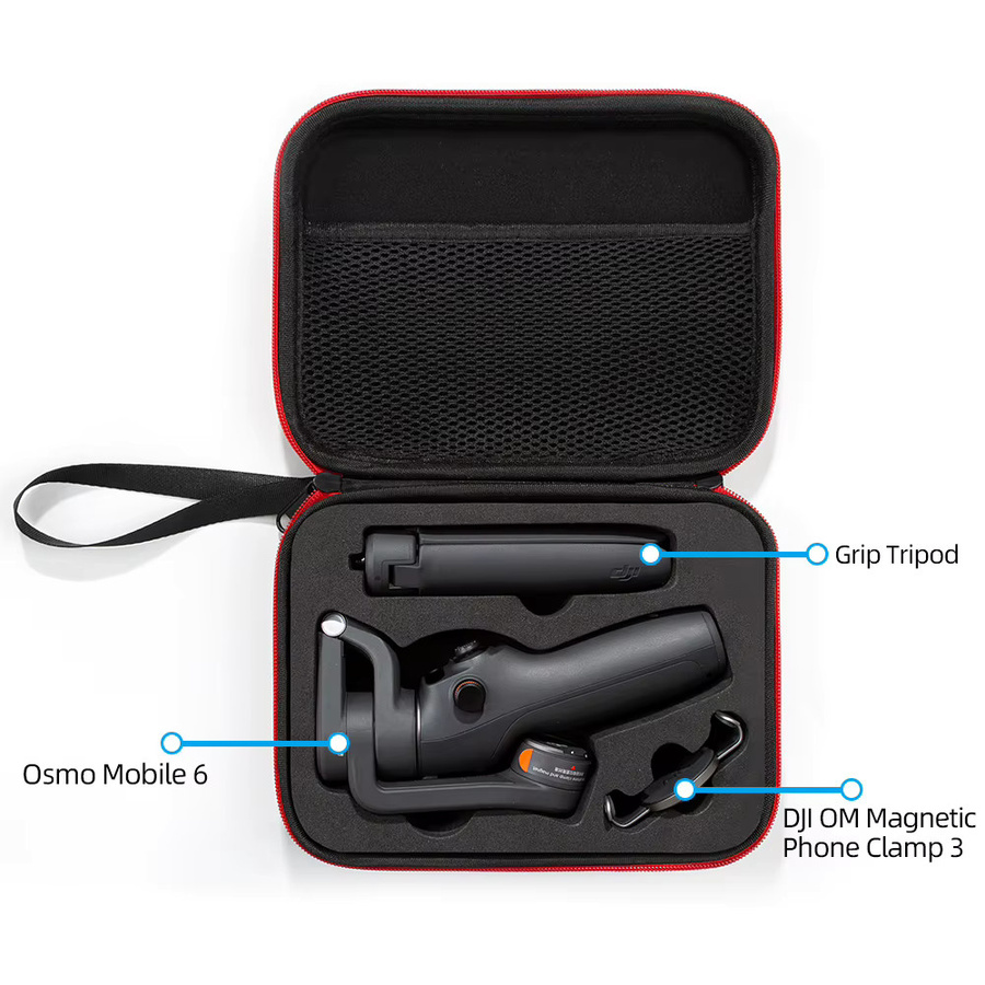 DJI Osmo Mobile 6 Tragetasche in Schwarz mit sicheren Fächern für Stativ und Zubehör - Bild 2