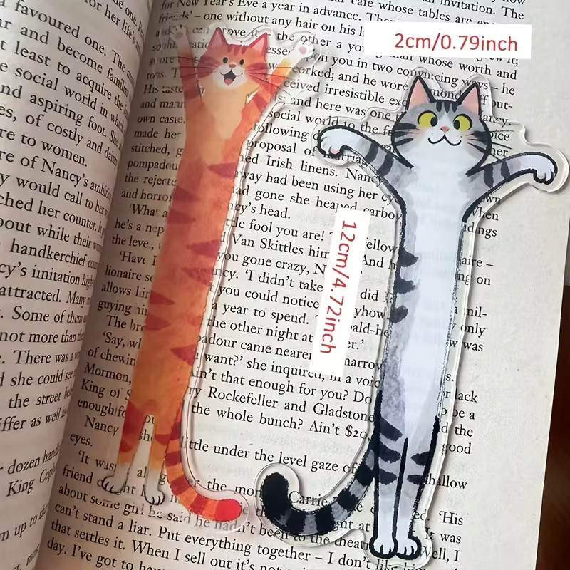 Transparentes Katzen-Lesezeichen aus Acryl mit Kätzchenmuster in Multicolour - Bild 3