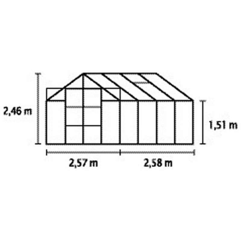 Vitavia Gewächshaus Uranus mit 6,7 m² Fläche, silberfarbenes Aluminium und 6 mm Polycarbonat-Verglasung - Bild 5
