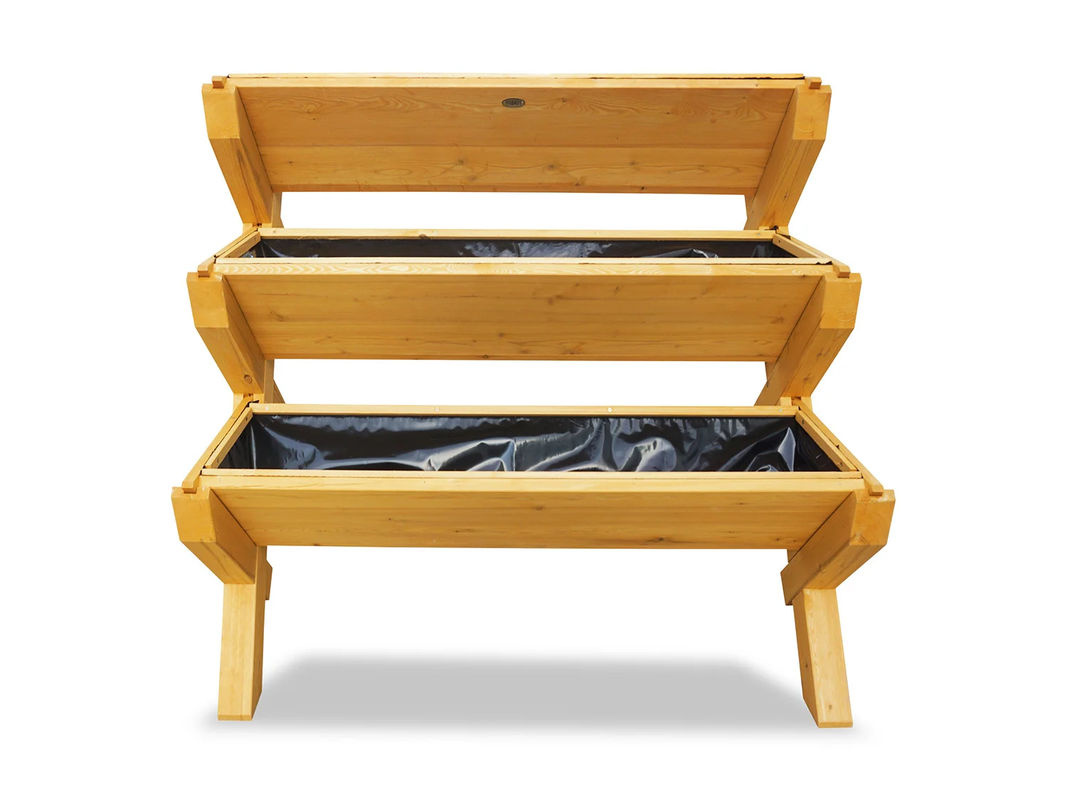 HABAU Hochbeet Trio aus Lärchenholz für Kräuter und Salate, L 110 cm, B 74 cm, H 89 cm - Bild 3