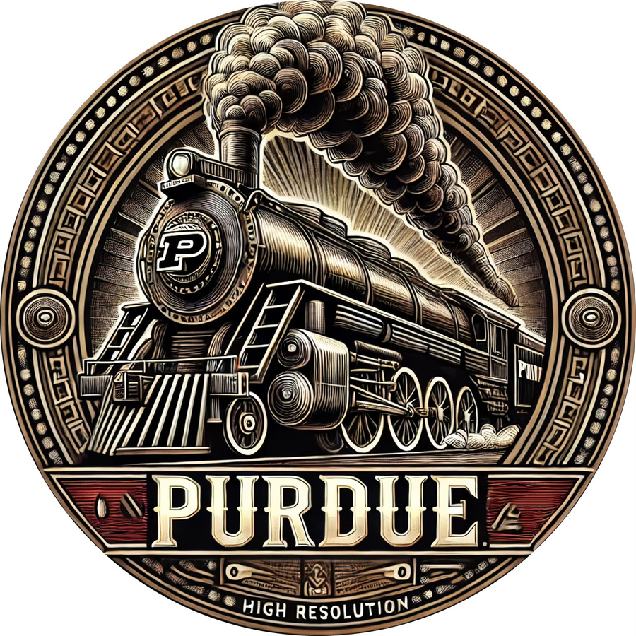 Potdemiel Wandkunst Purdue Retro-Dampflokomotive aus Metall in Multicolour, B/H: 20,3 x 20,3 cm - Bild 3