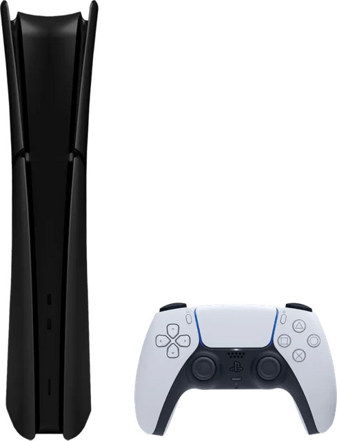 Sony PlayStation 5 Slim Digital Edition mit schwarzen Covern in Schwarz und Weiß - Bild 1