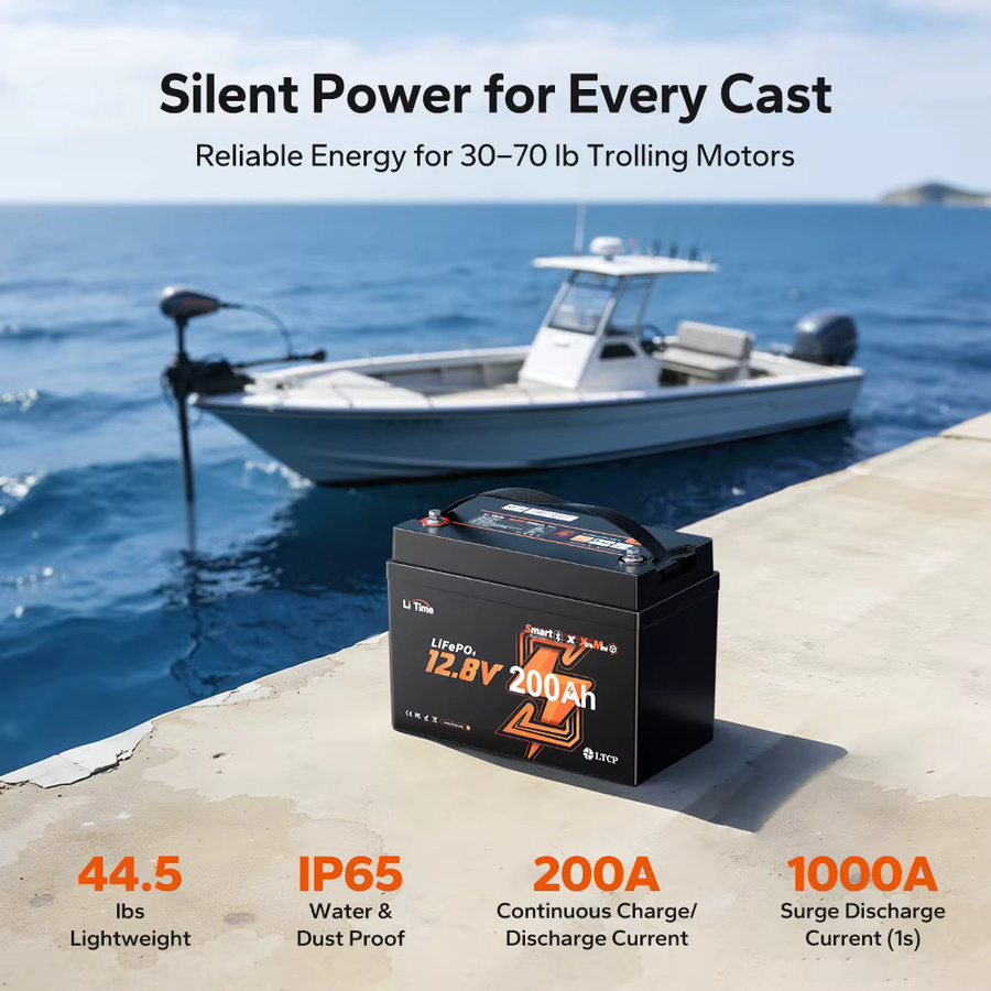 Litime 12V 200Ah LiFePO4 Batterie mit Bluetooth und Niedertemperaturschutz in Schwarz - Bild 6
