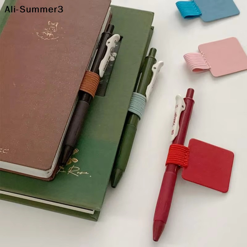 Selbstklebende elastische Stift-Clips aus Kunststoff für Notebooks und Planer, Multicolor, 5 Stück - Bild 2