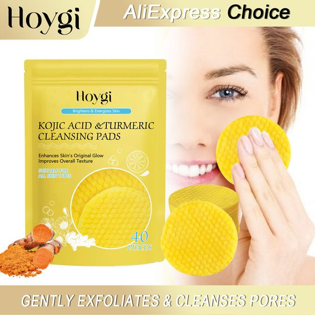HOYGI Kurkuma-Kojisäure Reinigungspads, Gesicht, Fettige Haut - Bild 1