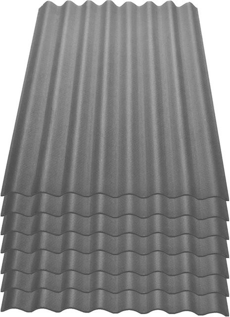 7er Pack Onduline Easyline Bitumen-Dachplatten intensiv grau, B: 76,0 cm, H: 100,0 cm, Tiefe: 2,6 mm, Profil 95/38 - Bild 1