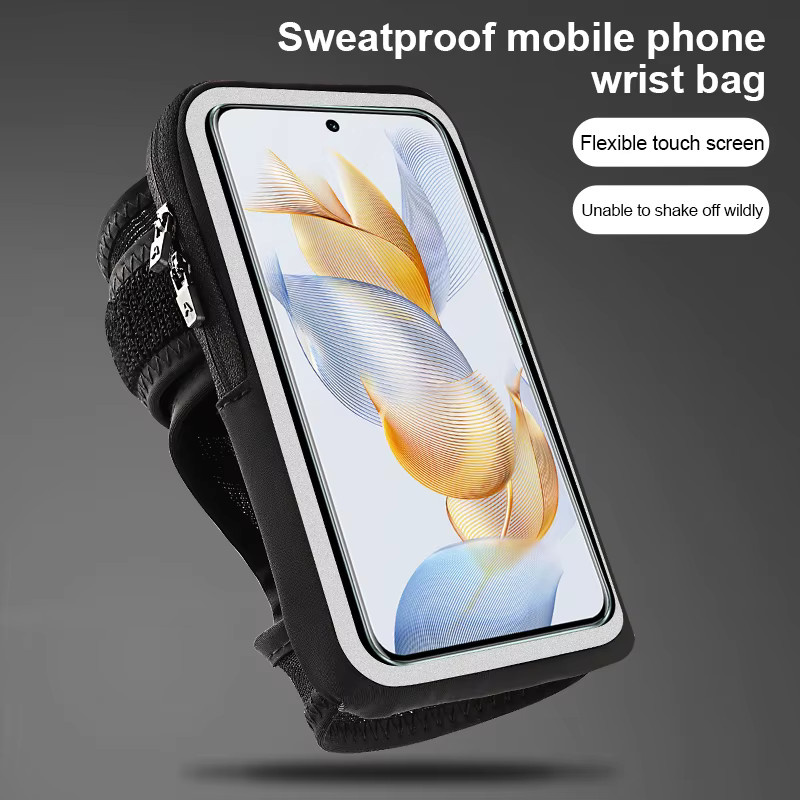 HAISSKY Touchscreen Armbandtasche für iPhone 11 bis iPhone 17 Pro Max zum Laufen und Radfahren in Schwarz oder Grau - Bild 5
