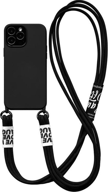 Silikon Schutzhülle mit Lanyard Strap für Samsung Galaxy A35 A55 S24 FE in Schwarz - Bild 1