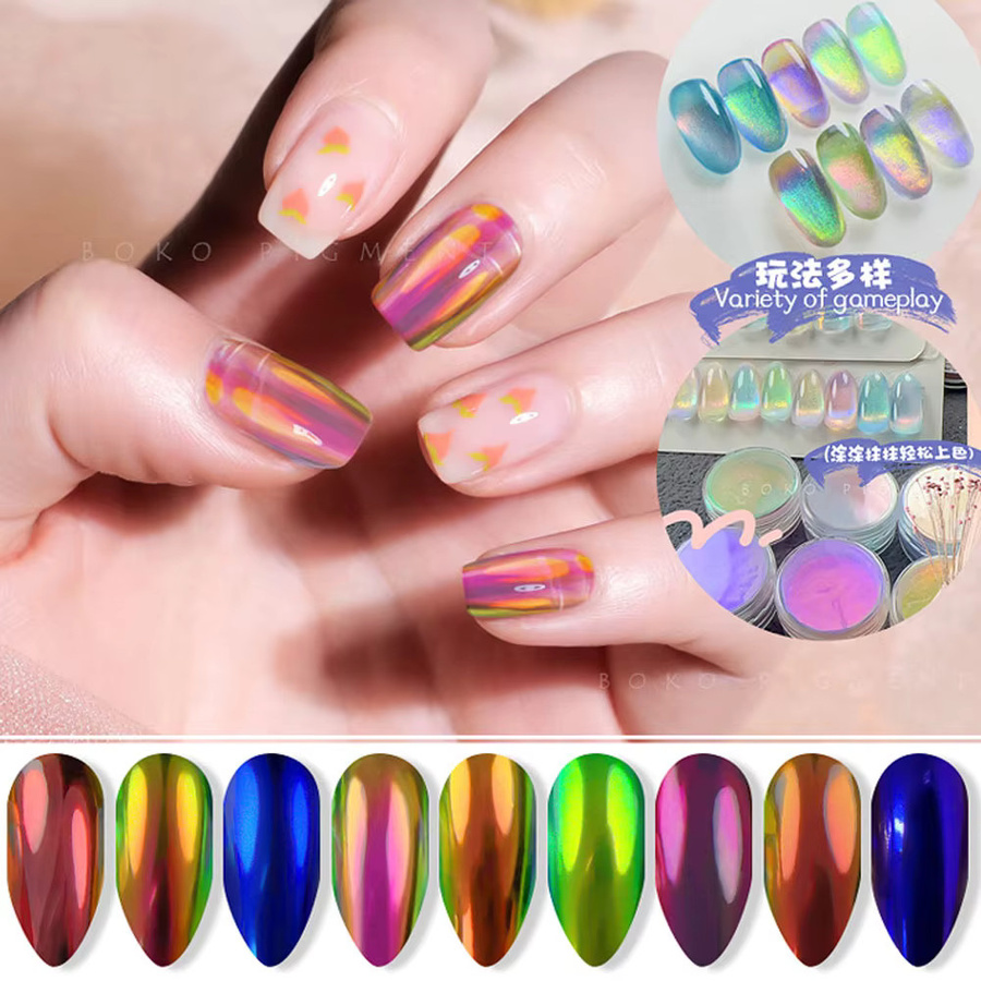 MingLee Nagelpulver Chrome Chameleon Aurora, Metallic Effekt - Bild 3