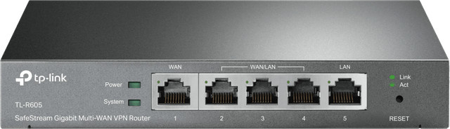 TP-Link Omada ER605 SafeStream VPN Router in Schwarz mit Ethernet/LAN-Anschlüssen - Bild 1