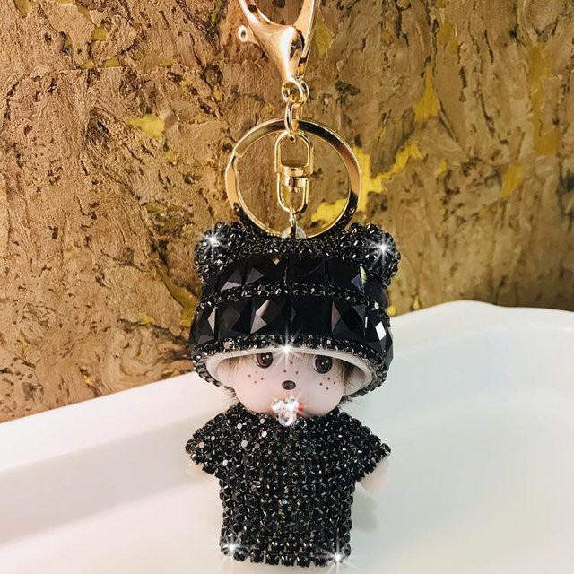 Monchichi Schlüsselanhänger, Diamant, Kinder, black - Bild 1