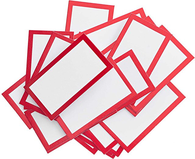 Rico Design Paper Poetry Papierkärtchen mit Hot Foil, Weiß-Rot, 24 Stück, B: 7 cm, H: 4 cm - Bild 1