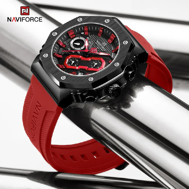 NAVIFORCE Armbanduhr, Quarz, Silikonarmband, Schwarz, Damen - Bild 1