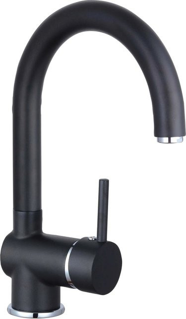 Eisl Spültischarmatur Futura Einhebelmischbatterie mit Schwenkauslauf in Schwarz-Chrom - Bild 1