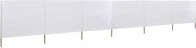 vidaXL 6-teiliges Windschutzgewebe Weiß, Breite: 800 cm, Höhe: 80 cm - Bild 1