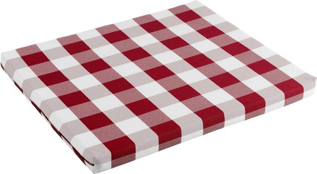 ERWIN M. Sitzkissen Countryline quadratisch in Burgund, 4er Pack, B/L/H: 34 x 39 x 2,5 cm - Bild 1