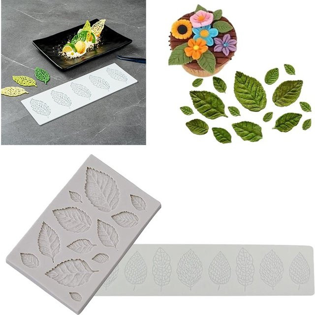 Matte Silikon Backform für Fondant und Zucker-Dekoration mit Hohlblattform und Antihaft-Beschichtung - Bild 1