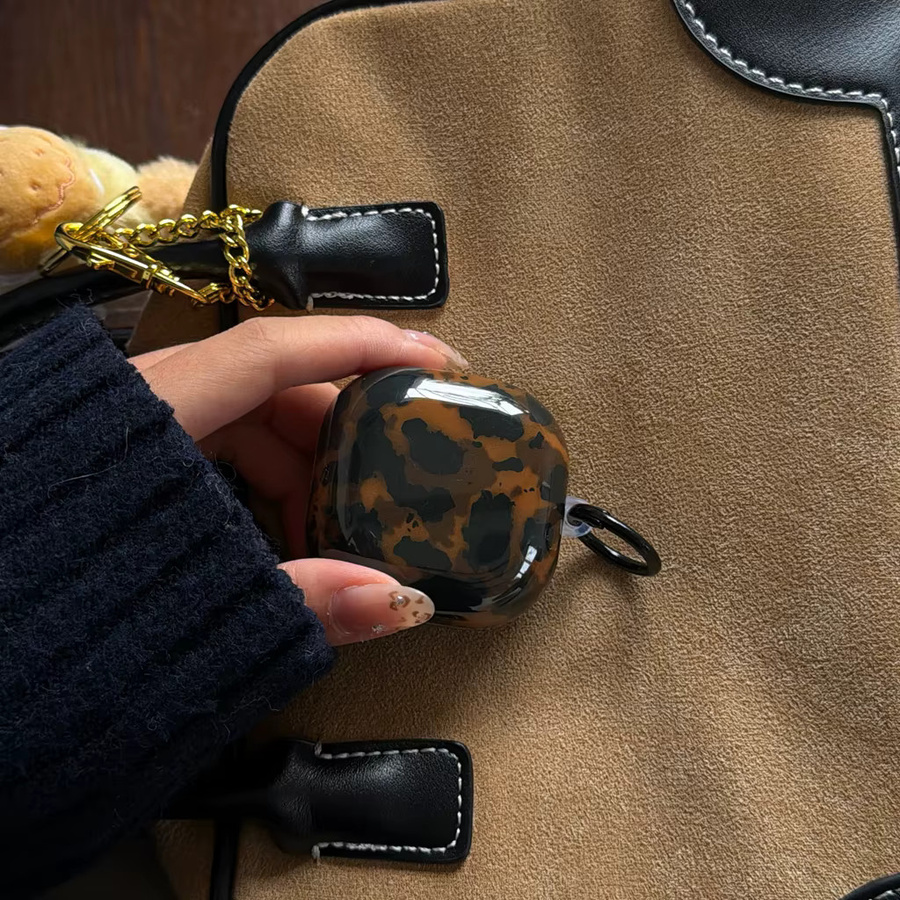Stoßfeste Kopfhörer-Schutzhülle im Retro Leoparden-Schildpattmuster für Samsung Galaxy Buds4 Pro, Buds3 Pro, Buds2 Pro, Buds FE und Live in Braun - Bild 2
