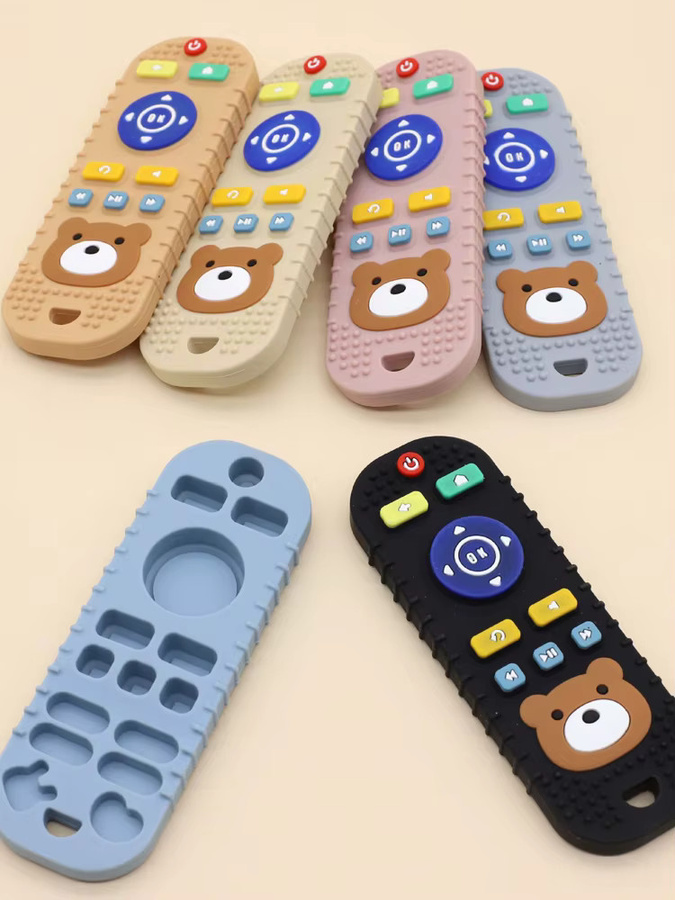 Beruhigendes Silikon Zahnen-Spielzeug in Fernbedienungs-Design für Babys, Orange, BPA-frei - Bild 2