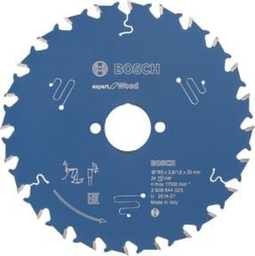 Bosch Expert for Wood Kreissägeblatt mit Carbide-Spitzen, Blau, Durchmesser: 165 mm, Bohrung: 30 mm, Dicke: 2,6 mm, 24 Zähne - Bild 1