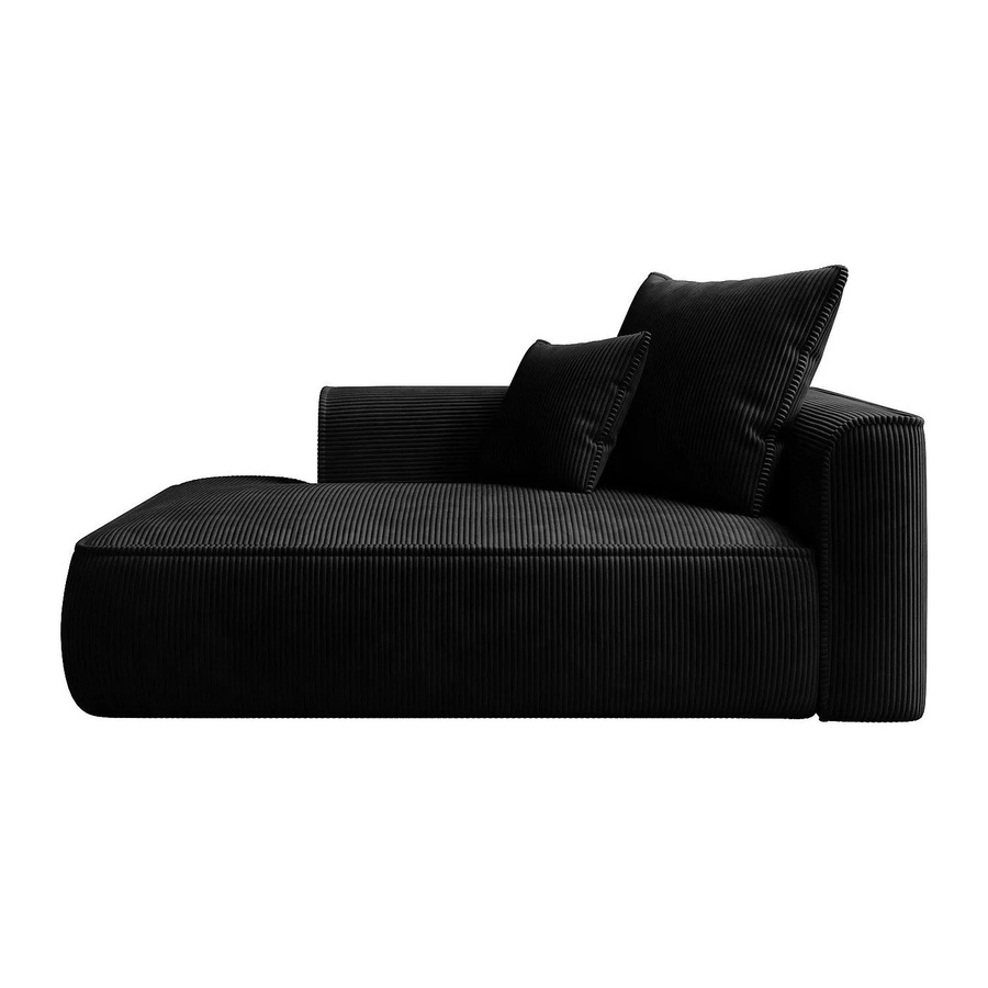 Vente-unique Recamiere Pineta ohne Schlaffunktion in Schwarz mit Cord-Bezug, Breite: 180 cm - Bild 2