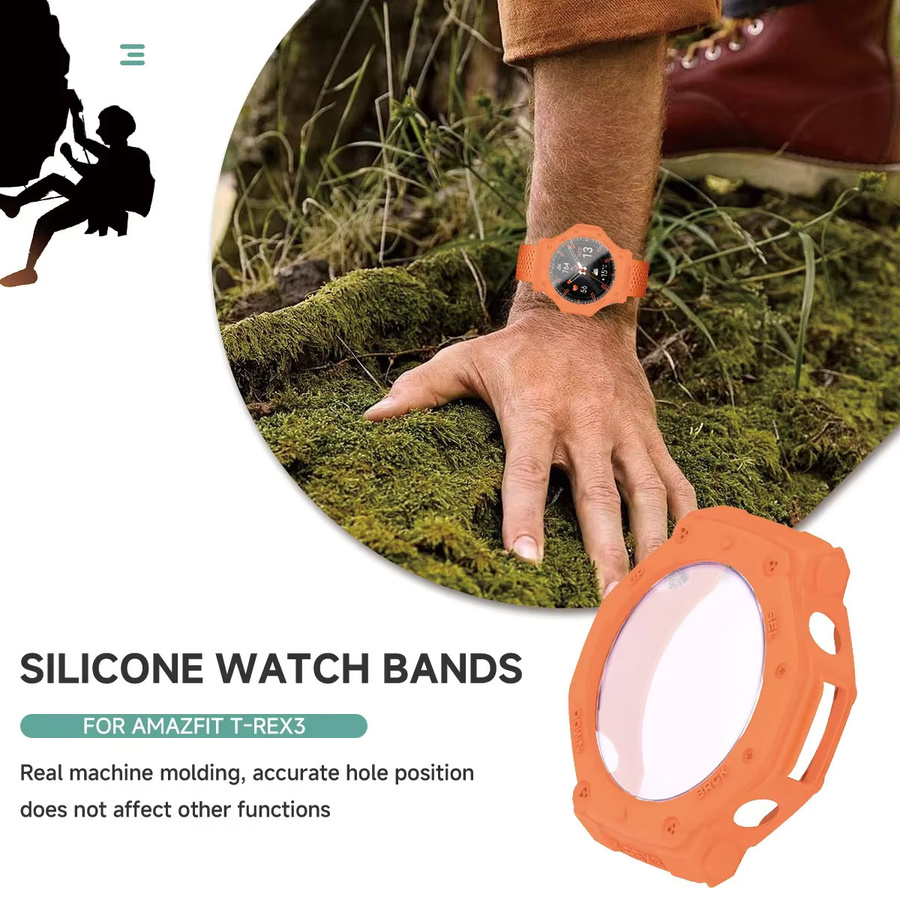 OAKCHARM Zubehör für Amazfit T-Rex 3, Silikon-Schutzhülle, Schwarz - Bild 2