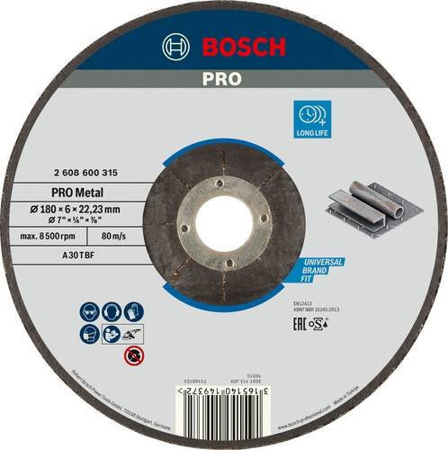 Bosch Schruppscheibe für Metall mit Durchmesser 180 mm und Bohrung 18 mm - Bild 1