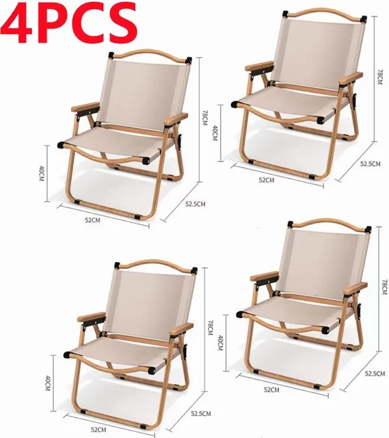 XIAOTREE Kermit Campingstuhl aus Aluminiumlegierung mit Holzmaserung in Beige - Bild 1