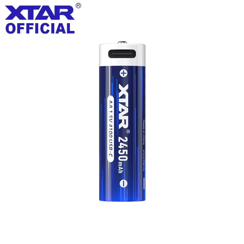 XTAR AA USB-C Li-Ionen-Akku 2450mAh 4100mWh Blau mit hoher Entladungsleistung und intelligentem Sicherheitsschutz - Bild 2