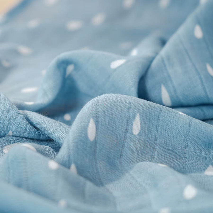 Kangobaby 3er-Pack Baby Musselin Decken aus Bambus-Baumwolle, Blau, B/B: 120 x 110 cm - Bild 1