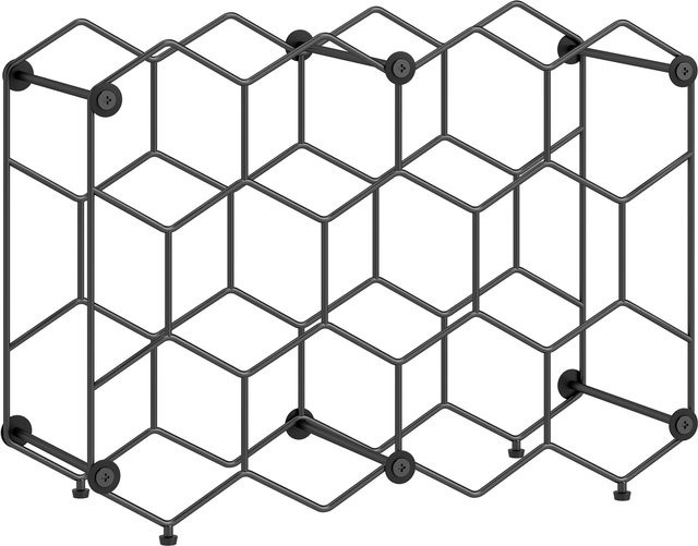 HOMCOM Weinregal aus Metall mit Wabendesign in Schwarz für 13 Flaschen, B/T/H: 43 x 15,5 x 31 cm - Bild 1