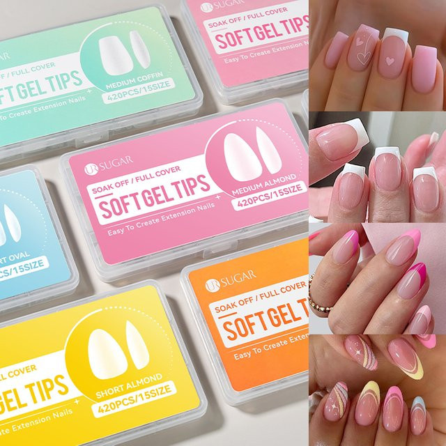 UR SUGAR Press-On Nagelspitzen, Matt, Oval, Mandelförmig, 420 Stück - Bild 1