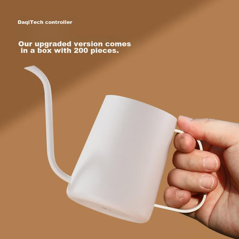 Casa Mart Pour-Over Kaffeebereiter aus Edelstahl mit langem Ausguss, 350 ml, Off-White weiß - Bild 3
